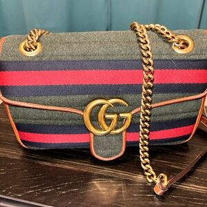 Gucci Crossbody Marmont Bag with Gold Chain